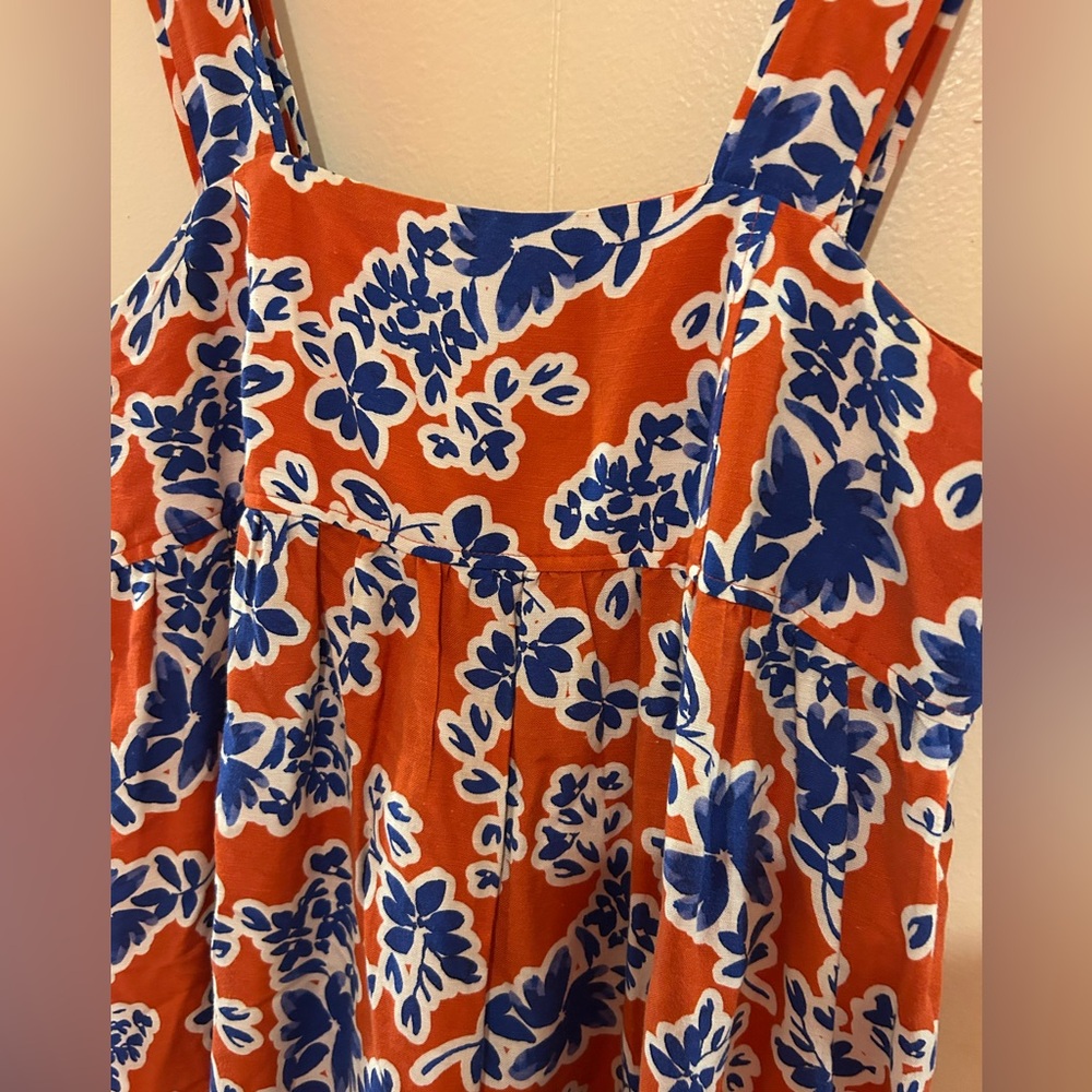 Hunter Bell Red White and Blue Floral Sleeveless Maxi Dress - medium - Picture 5 of 7